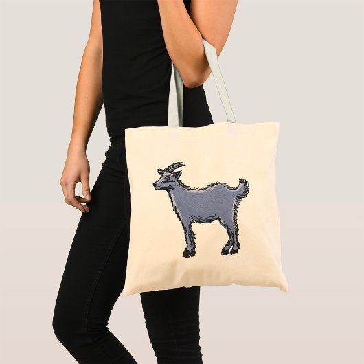 Gray Goat Sketch Tote Bag