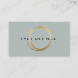 GRAY GOLD BRUSH STROKE STAIN CIRCLE MARK LOGO VISITEKAARTJE