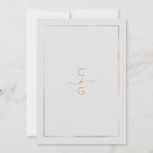 Gray Gold Confetti Border Foto Verloving Kaart (Achterkant)