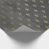 Gray Gold Crown Grungy Cottage Royal Graphite Cadeaupapier (Hoek)