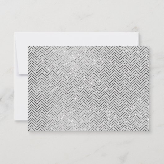 GRAY GOLD FLORAL CHEVRON BEWAREN DE DATUM RSVP KAA (Achterkant)