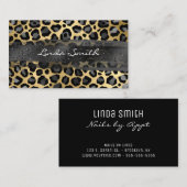 Gray Gold Foil Leopard Bruske Visitekaartje (Voorkant / Achterkant)