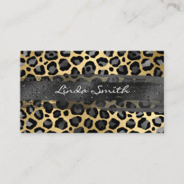 Gray Gold Foil Leopard Bruske Visitekaartje