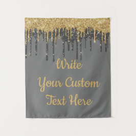 Gray Gold Glitter Weddenschap Fotocabine Gray Wandkleed