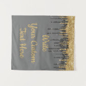 Gray Gold Glitter Weddenschap Fotocabine Gray Wandkleed (Voorkant (horizontaal))