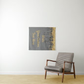 Gray Gold Glitter Weddenschap Fotocabine Gray Wandkleed (In Situ (horizontaal))