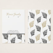 Gray Gold Leaf Pattern verdient achtergrondinforma Visitekaartje (Voorkant /achterkant)