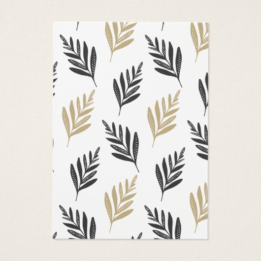 Gray Gold Leaf Pattern verdient achtergrondinforma Visitekaartje (Achterkant)