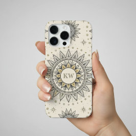 Gray Gold Mandala Pattern iPhone 16 Pro Max Hoesje