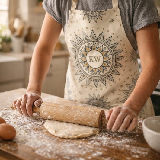 Gray Gold Mandala Pattern Monogram Schort