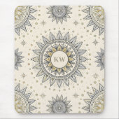 Gray Gold Mandala Pattern Muismat (Voorkant)