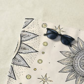 Gray Gold Mandala Pattern Strandlaken (In situ)