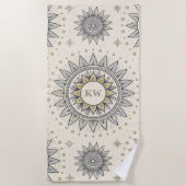 Gray Gold Mandala Pattern Strandlaken (Voorkant)