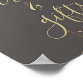 Gray & Gold Modern Floral Cards & Gifts Poster (Hoek)
