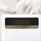 Gray & Gold Modern Glam Sequins Chic Invitation Etiket (Insitu)