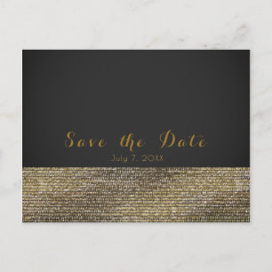 Gray & Gold Modern Glam Sequins Chic Save the Date Aankondigingskaart