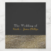 Gray & Gold Modern Glam Sequins Chic Wine Labels Wijn Etiket (Enkel label)