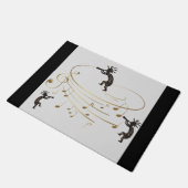 Gray Gold Music Note Kokopelli Rug Deurmat (Schuin)