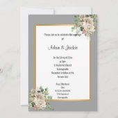 GRAY GOLD ROOS EUCALYPTUS WHITE WEDDING 2 KAART (Voorkant)