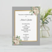 GRAY GOLD ROOS EUCALYPTUS WHITE WEDDING 2 KAART (Staand voorkant)