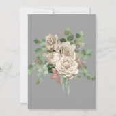 GRAY GOLD ROOS EUCALYPTUS WITE WEDDING INVITATION KAART (Achterkant)