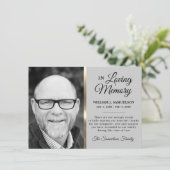 Gray Gold Sympathie Funeral Memory DANK U Foto Bedankkaart (Staand voorkant)
