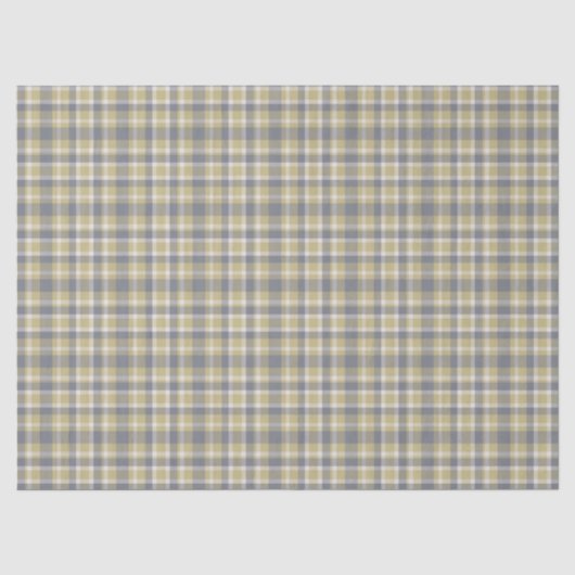 GRAY GOLD WHITE PLAID PATTERNS TISSUEPAPIER (Voorkant)
