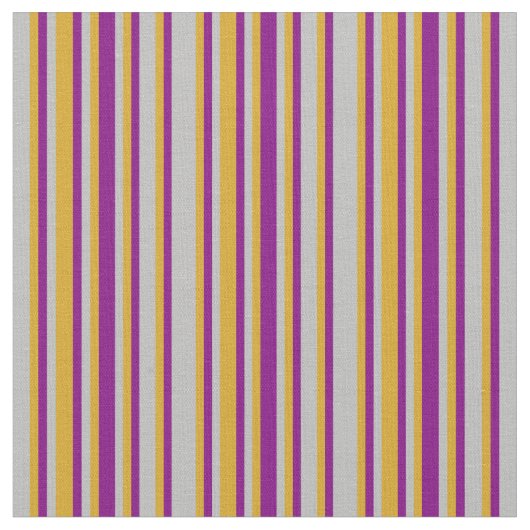 Gray, Goldenrod en Paarse Lines Pattern Stof (Close Up)