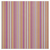 Gray, Goldenrod en Paarse Lines Pattern Stof (Swatch)