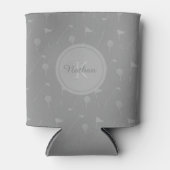 Gray Golf Pattern Elegant Monogram Masculine Name Blikjeskoeler (Voorkant)