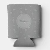 Gray Golf Pattern Elegant Monogram Masculine Name Blikjeskoeler (Achterkant)