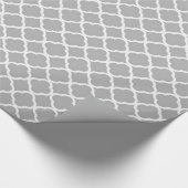 Gray Gra Quaterfoil Lattice Quarter Wrapping Paper Cadeaupapier (Hoek)