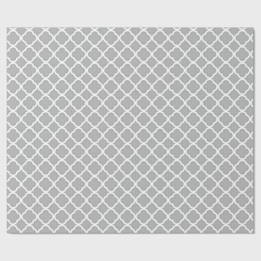 Gray Gra Quaterfoil Lattice Quarter Wrapping Paper Cadeaupapier (Vlak)