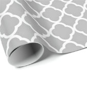 Gray Gra Quaterfoil Lattice Quarter Wrapping Paper Cadeaupapier (Rol Hoek)
