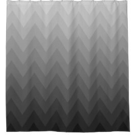 Gray Gradients Chevrons Pattern Douchegordijn