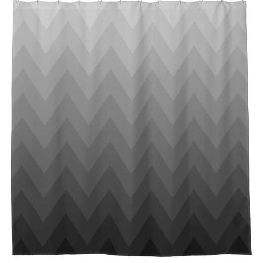 Gray Gradients Chevrons Pattern Douchegordijn (Voorkant)