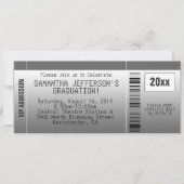 Gray Graduation Party Ticket Invitation Kaart (Voorkant)