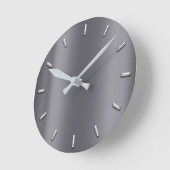 Gray Grafiet Metallic minima Silver Grey Ronde Klok (Hoek)