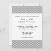 Gray Gray Chevron Wedding Invitations Kaart (Voorkant)