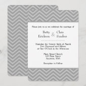 Gray Gray Chevron Wedding Invitations Kaart (Voorkant / Achterkant)