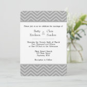 Gray Gray Chevron Wedding Invitations Kaart (Staand voorkant)