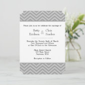 Gray Gray Chevron Wedding Invitations Kaart (Staand voorkant)