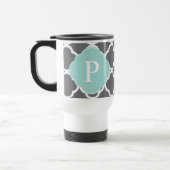 Gray Gray Mint Quatrefoil Monogram Reisbeker (Links)