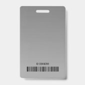 Gray Gray Ombre Logo Barcode ID Foto Sjabloon Badge (Achterkant)