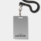 Gray Gray Ombre Logo Barcode ID Foto Sjabloon Badge (Achterkant met koord)