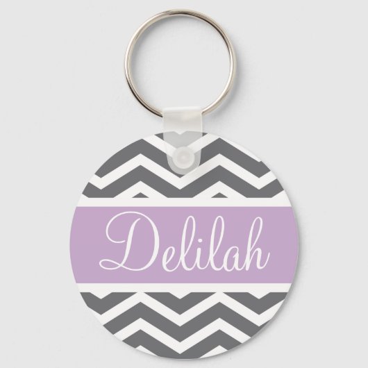 Gray Gray Paars Chevron Sleutelhanger (Voorkant)