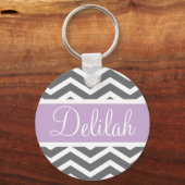 Gray Gray Paars Chevron Sleutelhanger (Voorkant)