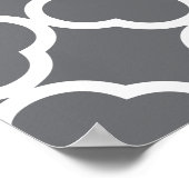 Gray Gray Peach Quatrefoil Monogram Poster (Hoek)