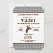 Gray Gray Pset Cowboy Rodeo Birthday Uitnodiging (Voorkant)
