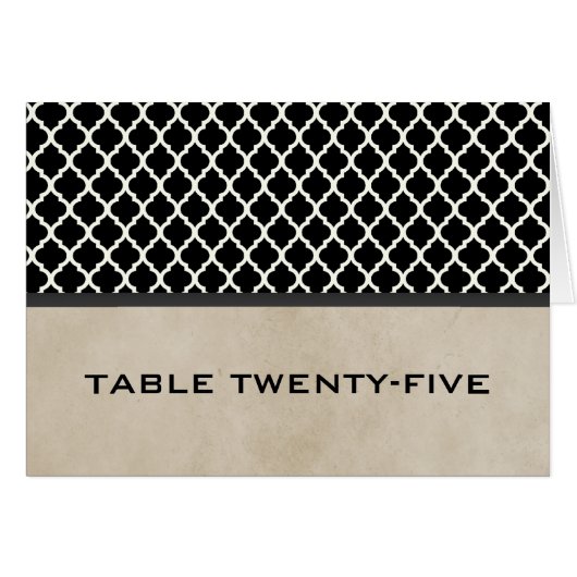 Gray Gray Quatrefoil Table Number Kaart (Voorkant Horizontaal)